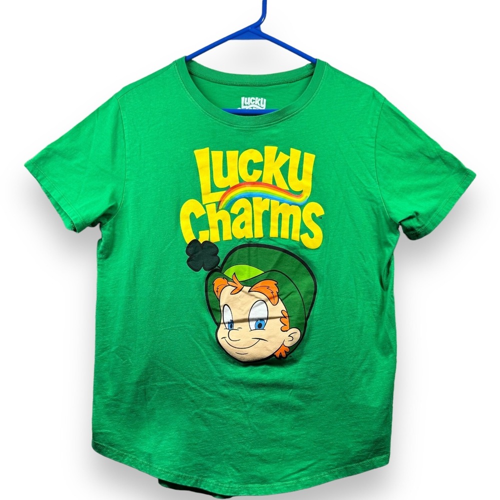 Lucky Charms Cereal T-Shirt Youth Size XXL Breakfast Shirt Green Leprechaun